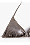 Thin Strap Shiny Triangle Bikini Top - 2