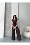 Women's Belted Vest Palazzo Pants Suit - 4