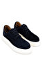 Men's Genuine Leather Navy Blue Suede Casual Shoes - 2