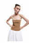 Strapless Neckline Sleeveless Color Block A-Line Long Dress - 2