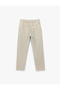 Linen Blended Pants Chino Pocket Detail Lace up Waist - 3