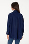 Women's Navy Blue Long Sleeve Linen Tunic Shirt 50299794-Vr033 - 5
