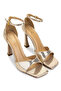 Women's Vegan Gold Heeled Shoes - 2