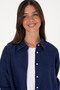 Women's Navy Blue Long Sleeve Linen Tunic Shirt 50299794-Vr033 - 2