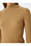 Stand Collar Slim Fit Long Sleeve Basic Knitwear Sweater - 5