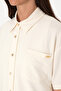 Women's Cream Knitted Shirt 50299843-Vr071 - 7