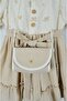 Beige Shirt Collar Flower Patterned Cotton Lined Girl's Dress with Bag (Age 2-5) - 8