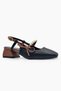 Women's Shoes Pearl Bow Detailed Women's Short Heeled Open Back Women's Shoes Ballerina Black Tan