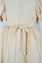 Beige Color Lace Detailed and Bagged Linen Textured Girl's Dress (Age 5-8) - 8