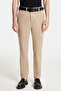 Men's Regular Fit Chino Stretchy Side Pockets Front Zipper Cotton Textured Beige Trousers