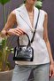 Black Women's Transparent Mini Hand and Shoulder Bag - 4