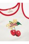 Cotton Sleeveless Crew Neck Bow Cherry Printed Crop Tank Top - 3