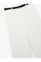 Wide Leg Viscose Trousers with Belt Detail and Pockets - 5