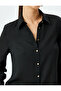 Buttoned Classic Collar Long Sleeve Crepe Shirt - 5