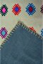 Patchwork Hand-Woven Plaid Pattern and White Color Wool Rug 85X105 cm (0.89 m²) - 5