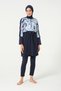 Women's Crop Detailed Sports Full Covered Hijab Swimsuit with Elastic Waist 3008-25 Dark Navy Blue
