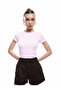 Crop Crew Neck Short Sleeve Slim Fit Basic Women's T-Shirt