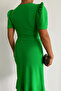 Light Green Fabric Short Sleeve Belted Midi Dress - 2