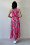 Women's Ethnic Patterned Halter Neck Summer Dress Fuchsia, Blue - 5