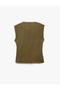 Aerobin Viscose Fabric Belt Detailed Degaje Collar Asymmetrical Tank Top - 5