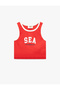 Cotton Crew Neck Sleeveless Crop Tank Top