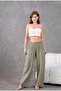 Women's Linen Elastic Waist Comfortable Wide Leg Trousers - 2