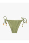 Crochet Detailed Beaded Bikini Bottom with Drawstrings on the Sides