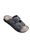Men's Orthopedic Sole Adjustable Buckle Daily Comfortable Home and Out - Work Slippers Gray - 2