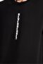 Men's Oversize Wide Cut Cotton Printed Crew Neck Black T-Shirt - 3