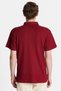 Men's Slim Fit Slim Fit 100% Cotton Zippered Claret Red Polo Neck T-Shirt - 5
