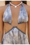 Gralorid Gray Long Dress with Halter Neck Detail - 8