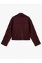 Double Breasted Collar Lined Button Pocket Detailed Oversize Jacket - 4