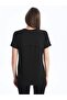 Xside Black Crew Neck Plain Short Sleeve Women's T-Shirt - 5