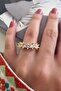 Women's Vip Series Baguette Zircon Stone 5 Stone Numberless Adjustable Ring