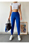 Women's Navy Blue High Waist Stretchy Jogger Sweatpants - 4