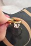 Women's 316 L Steel Zircon Single Stone Number Ring - 6