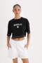 New Season Defactofit Nba Brooklyn Nets Cropped Fit Crew Neck Short Sleeve T-Shirt - 5