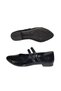Women's Ballerina Black Double Belted Patent Leather Lightweight Comfortable Stylish Business Office Daily Shoes - 4