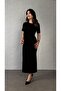 Women's Short Sleeve Crew Neck Side Tie Viscose Two Thread Dress