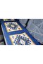 Reversible Car Seat Rug Set • 3 Pieces • Machine Woven • Acrylic & Polyester • Fringed Blue - 6