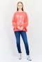 Women Crew Neck Graphic Print Long Sleeves Sweatshirt, Orange - 4