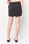 Women Ruched Rib Mini Skirt, Dark Grey - 4