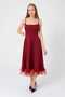 Quality Premium Women's Skirt Tulle Detailed Strap Midi Length Evening Dress Premium Dress
