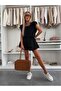 Women's Black Tank Top Shorts Bottom Top Set - 2