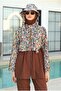 Patterned Short Hijab Swimsuit Fractal Pattern