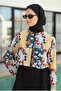 Desenli Kısa Tesettür Mayo Patchwork Desen - 6
