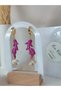Special Design Plum Color Koi Fish with Steel Earrings Handmade Polymer Clay Women's Earrings Seashell Detail - 6