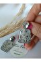 Women's Steel Earring Apparatus Silver Color Flower Pattern Handmade Polymer Clay Earrings - 7