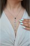 Multicolored Stone Y Necklace Steel - 4