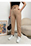 Women's Beige Elasticized High Waist Jogger Sweatpants - 5